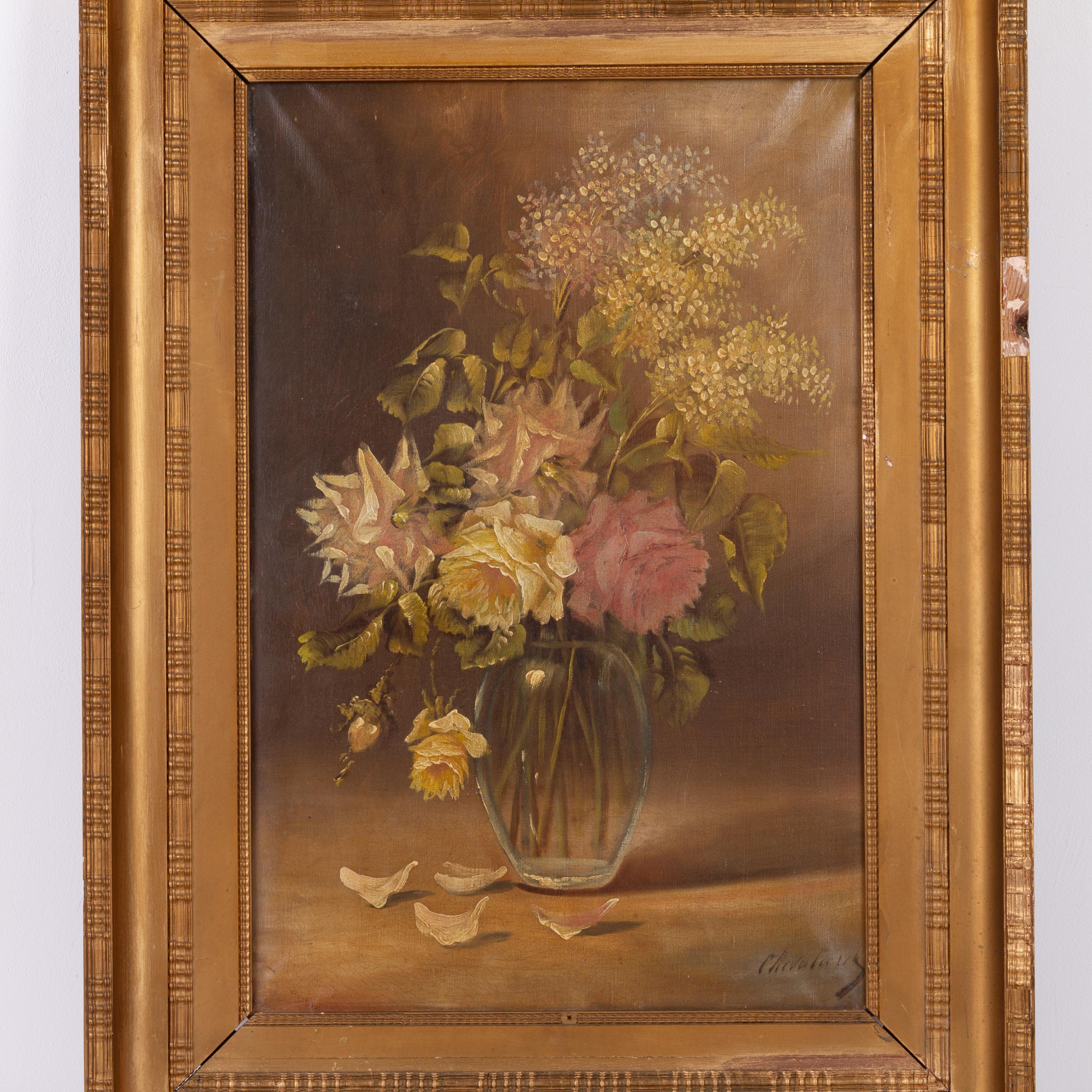 In good condition
From a private collection
Free international shipping
French Still Life Flowers Oil Painting Signed
