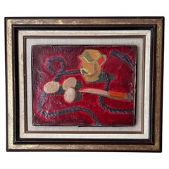 Nature morte française, toile peinte à la main, milieu du siècle dernier
