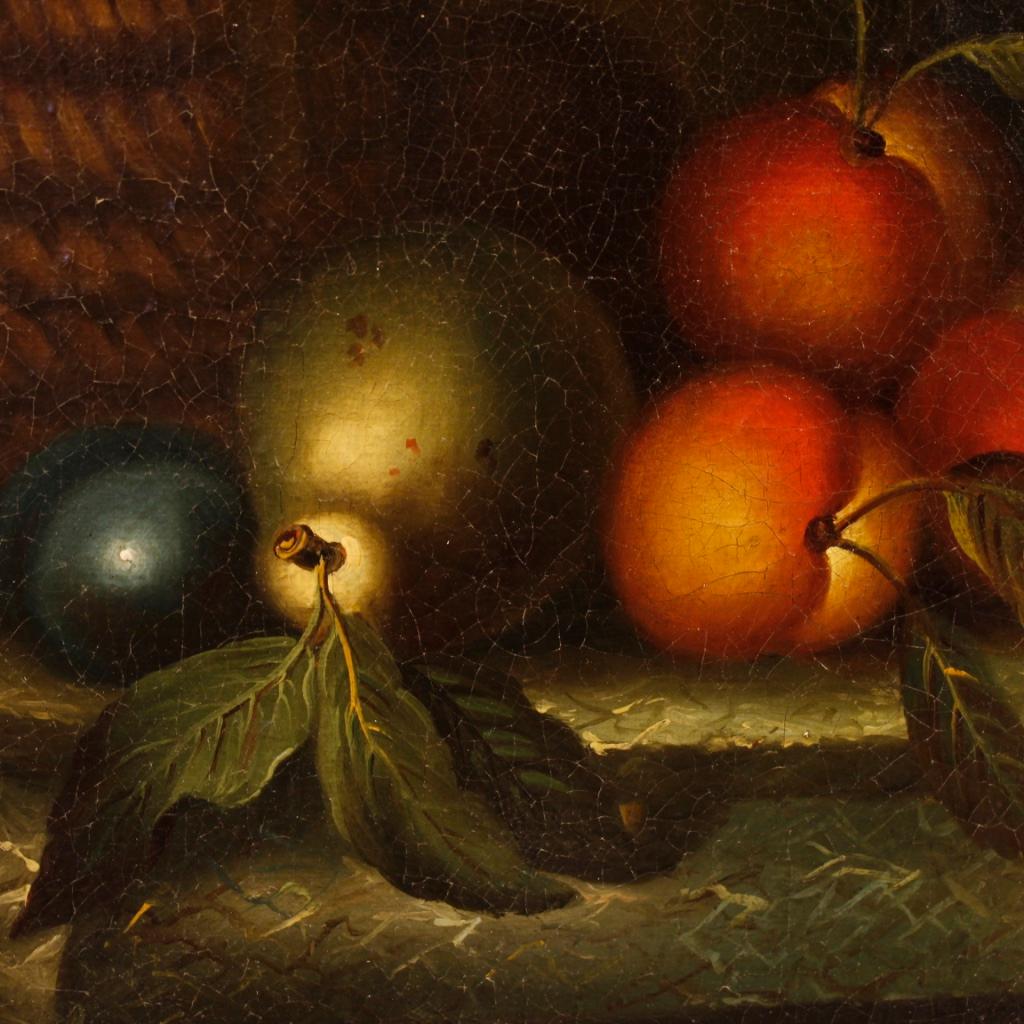French Still Life Painting Oil on Canvas from 19th Century 7