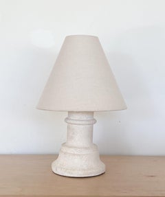 French Stone and Linen Table Lamp
