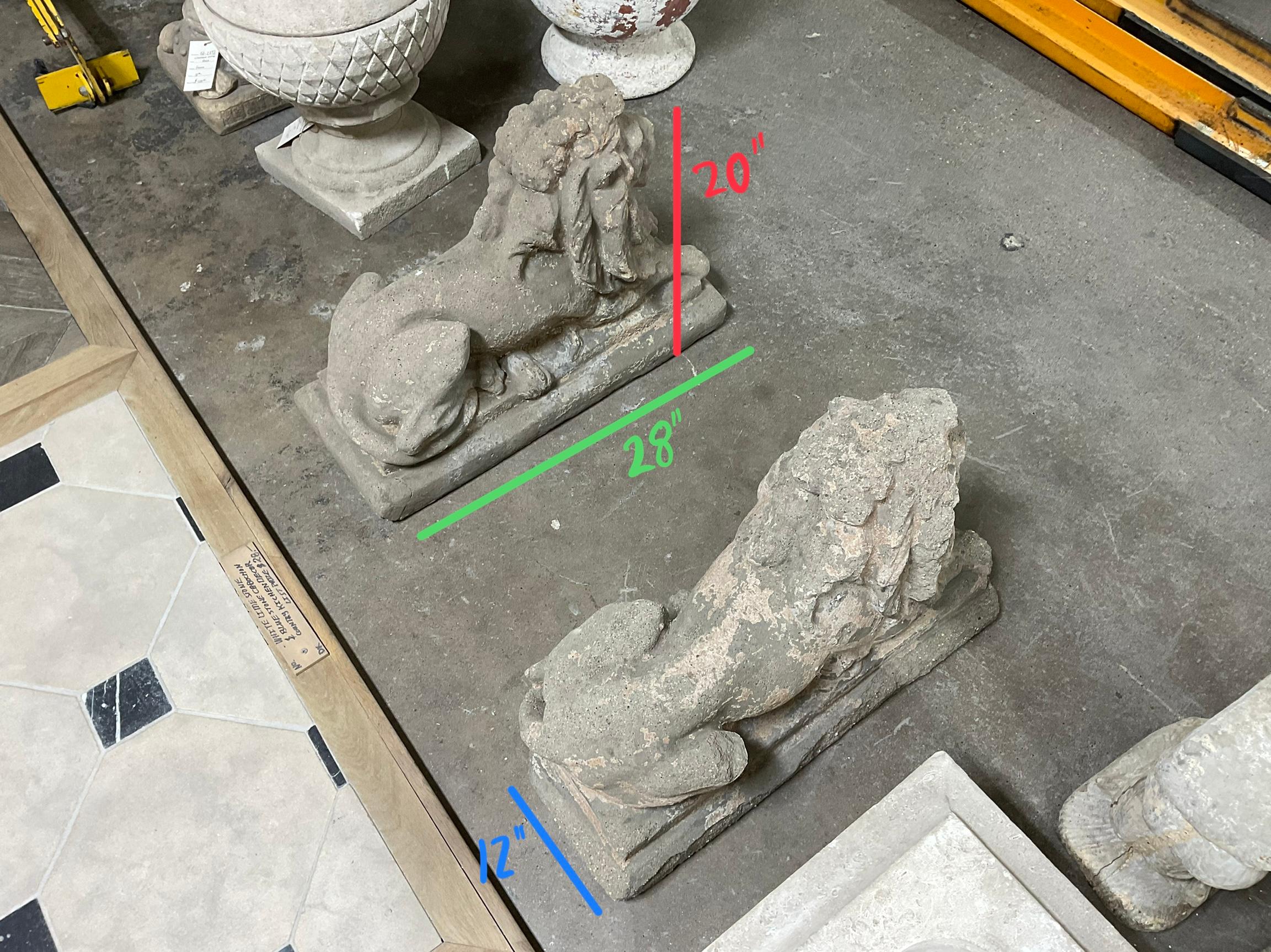 French Stone Composite Lion Sculptures For Sale 2