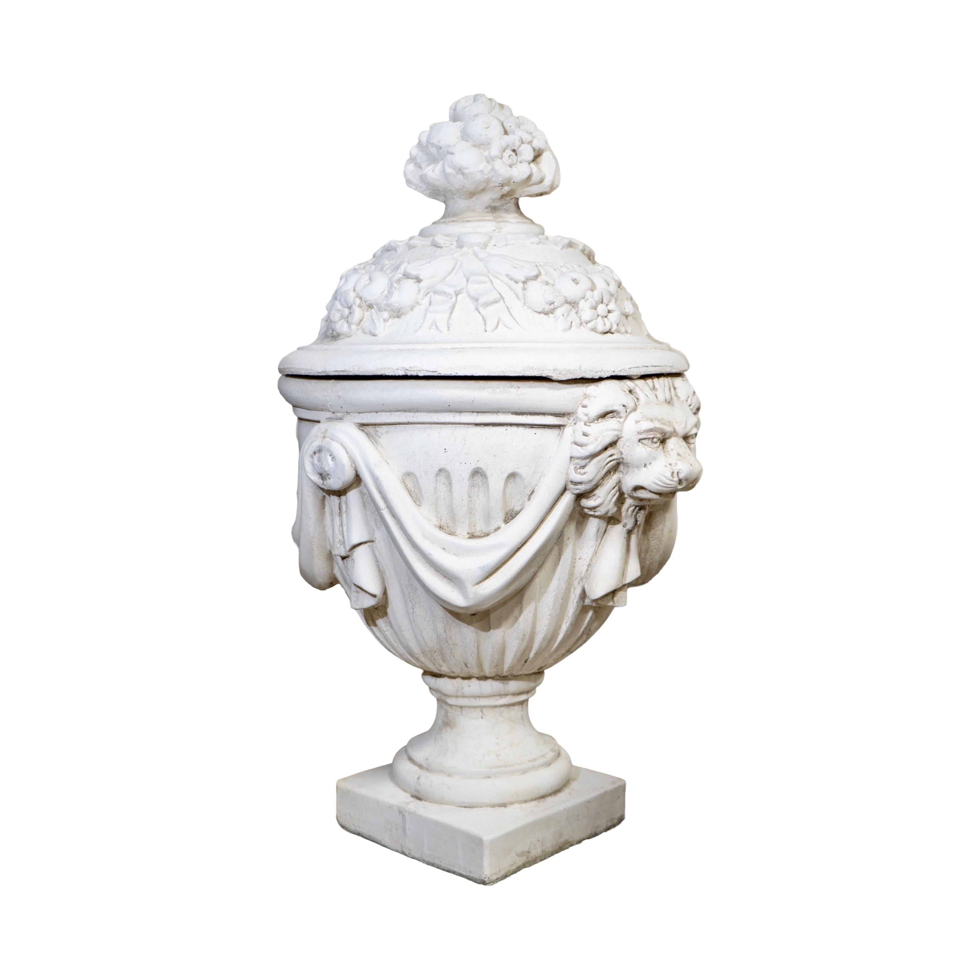 Composition French Stone Composite Urn Planter For Sale