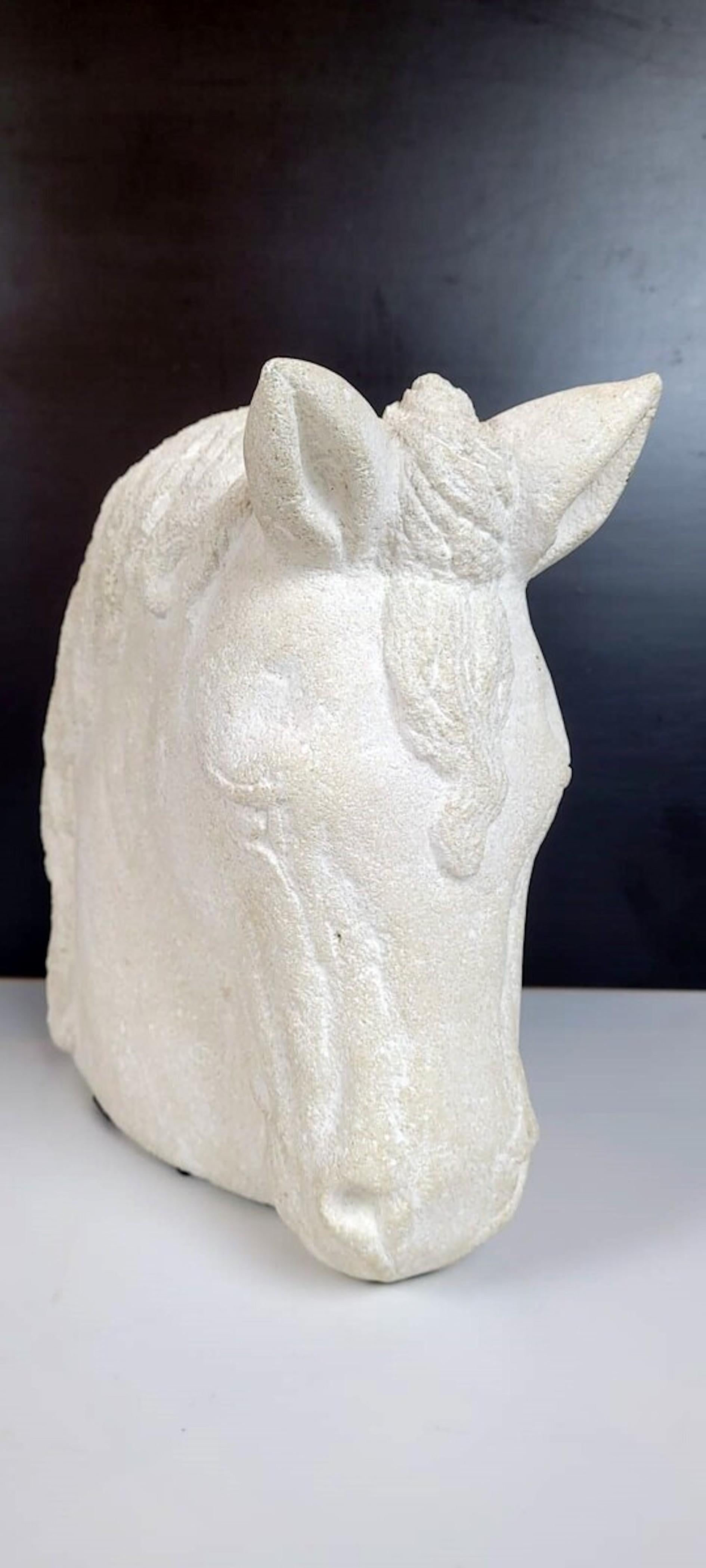 French Stone Horse Head Monogrammed SW For Sale 2