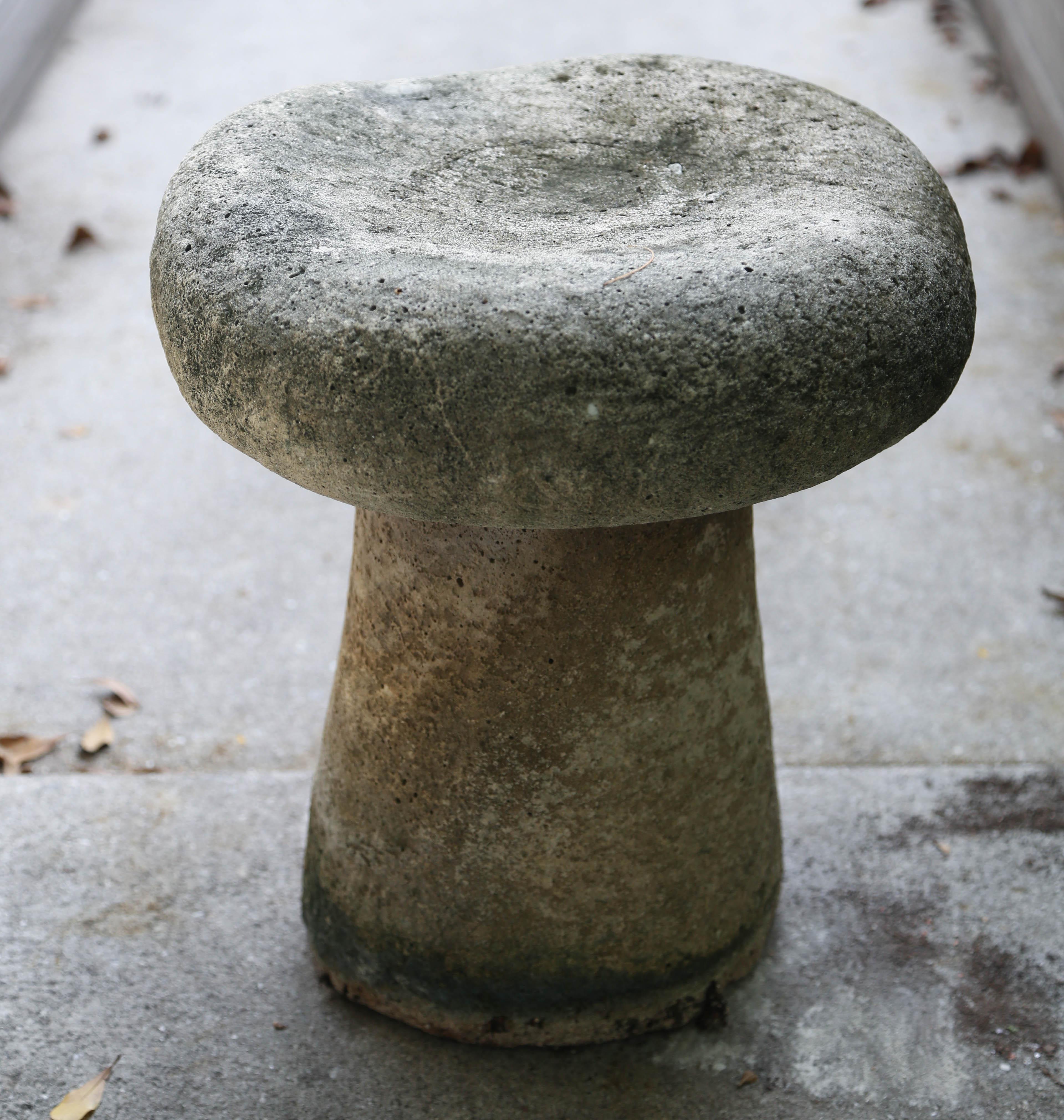 French Stone Mushroom Garden Seat In Good Condition In West Palm Beach, FL