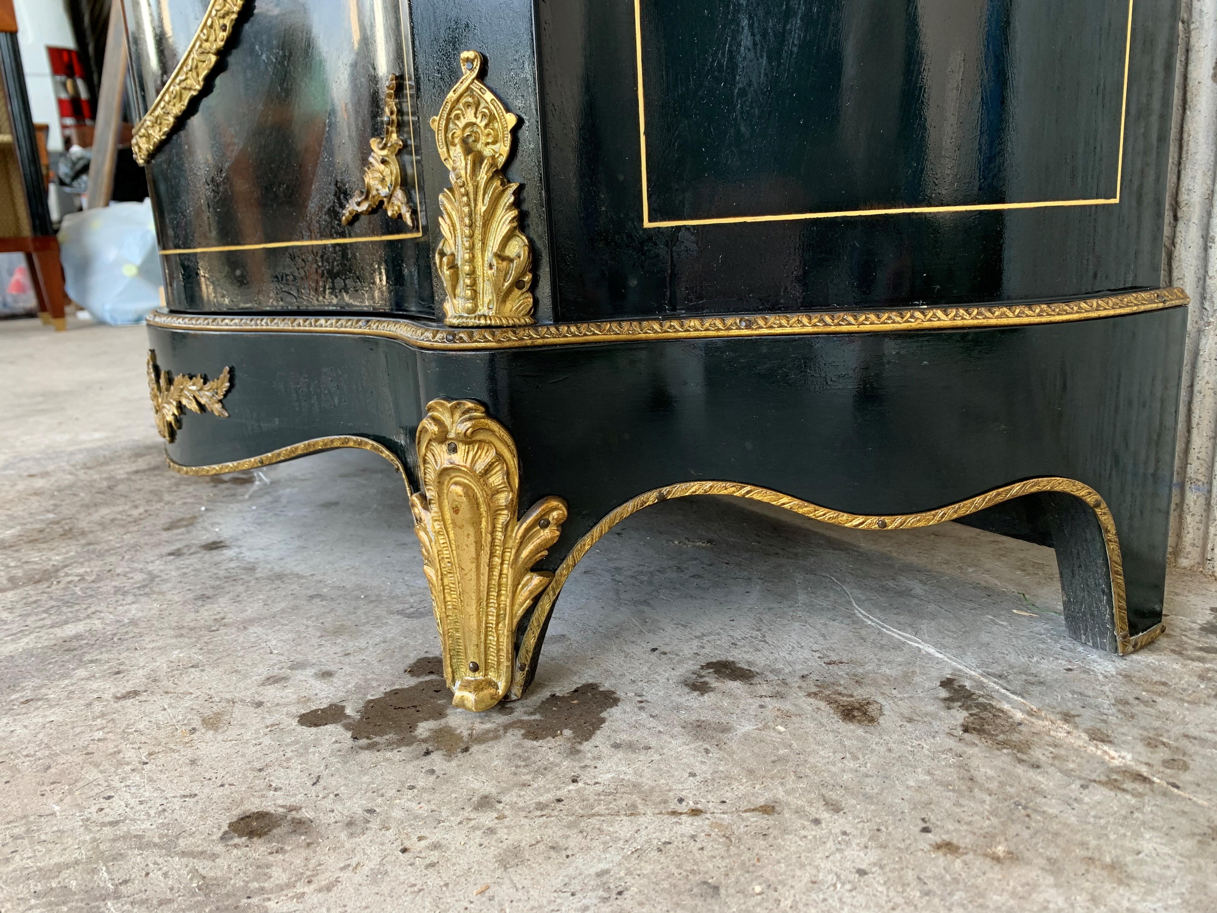 French Stone Overlay Ormolu Mounted Cabinet, 19th Century For Sale 7