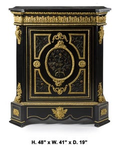 French Stone Overlay Ormolu Mounted Cabinet, 19th Century