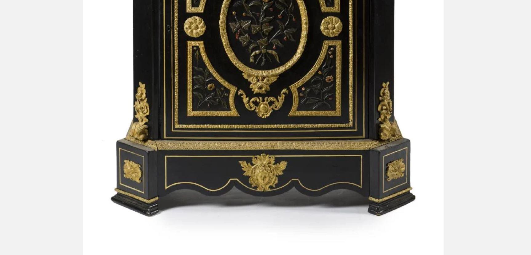 Carved French Stone Overlay Ormolu Mounted Cabinet, 19th Century For Sale