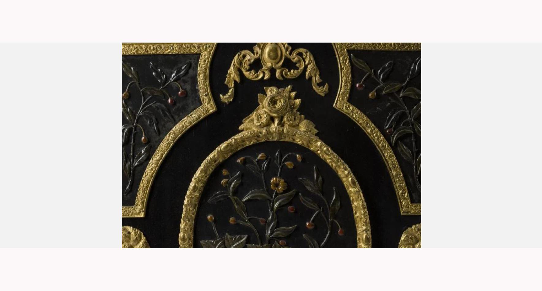 French Stone Overlay Ormolu Mounted Cabinet, 19th Century For Sale 4