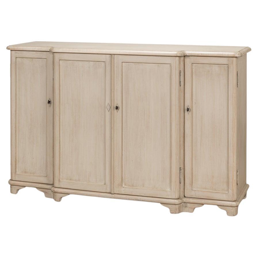 French Stone Painted Breakfront Credenza