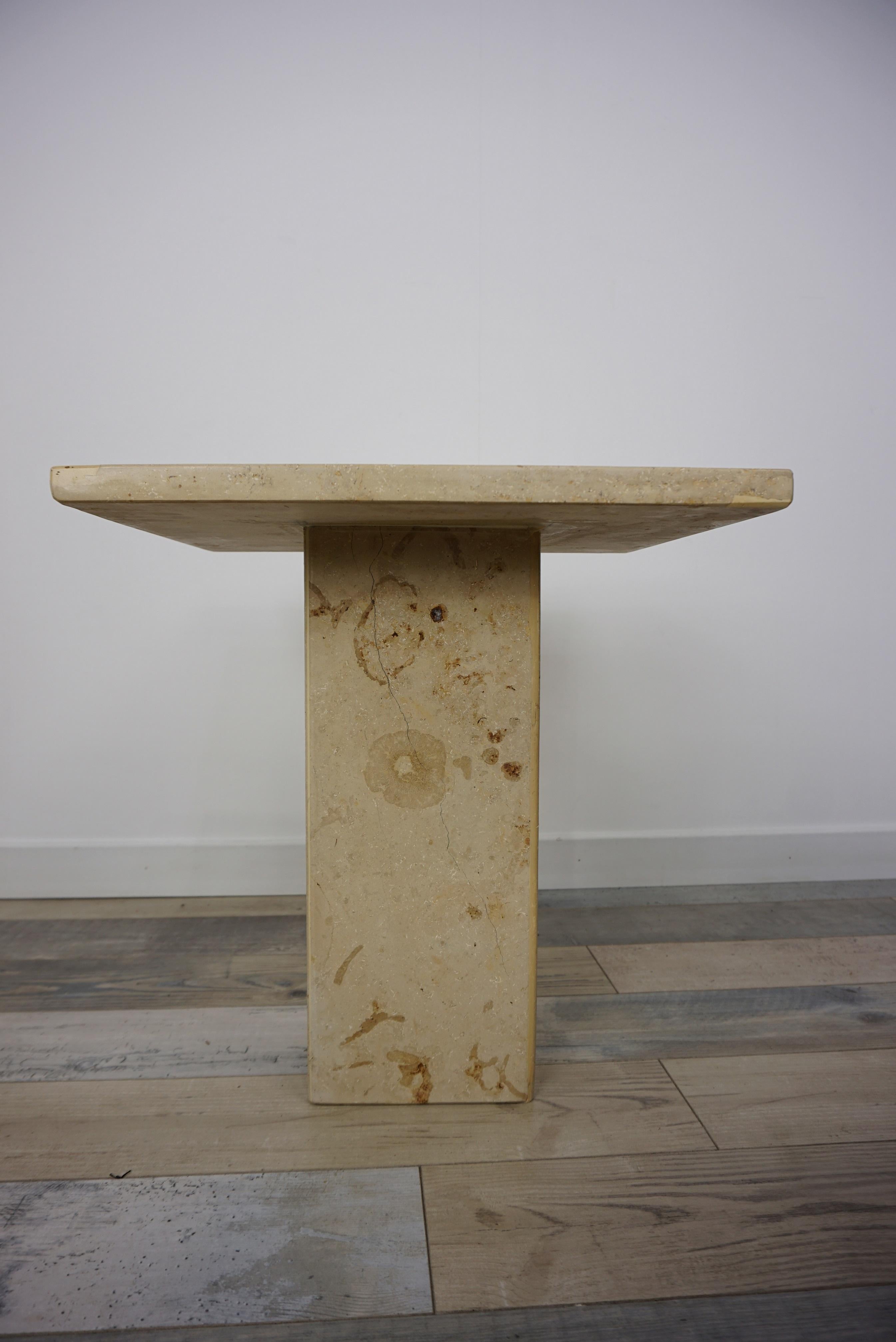 Travertine French Marble Stone Side Tables Gigogne Set For Sale 10
