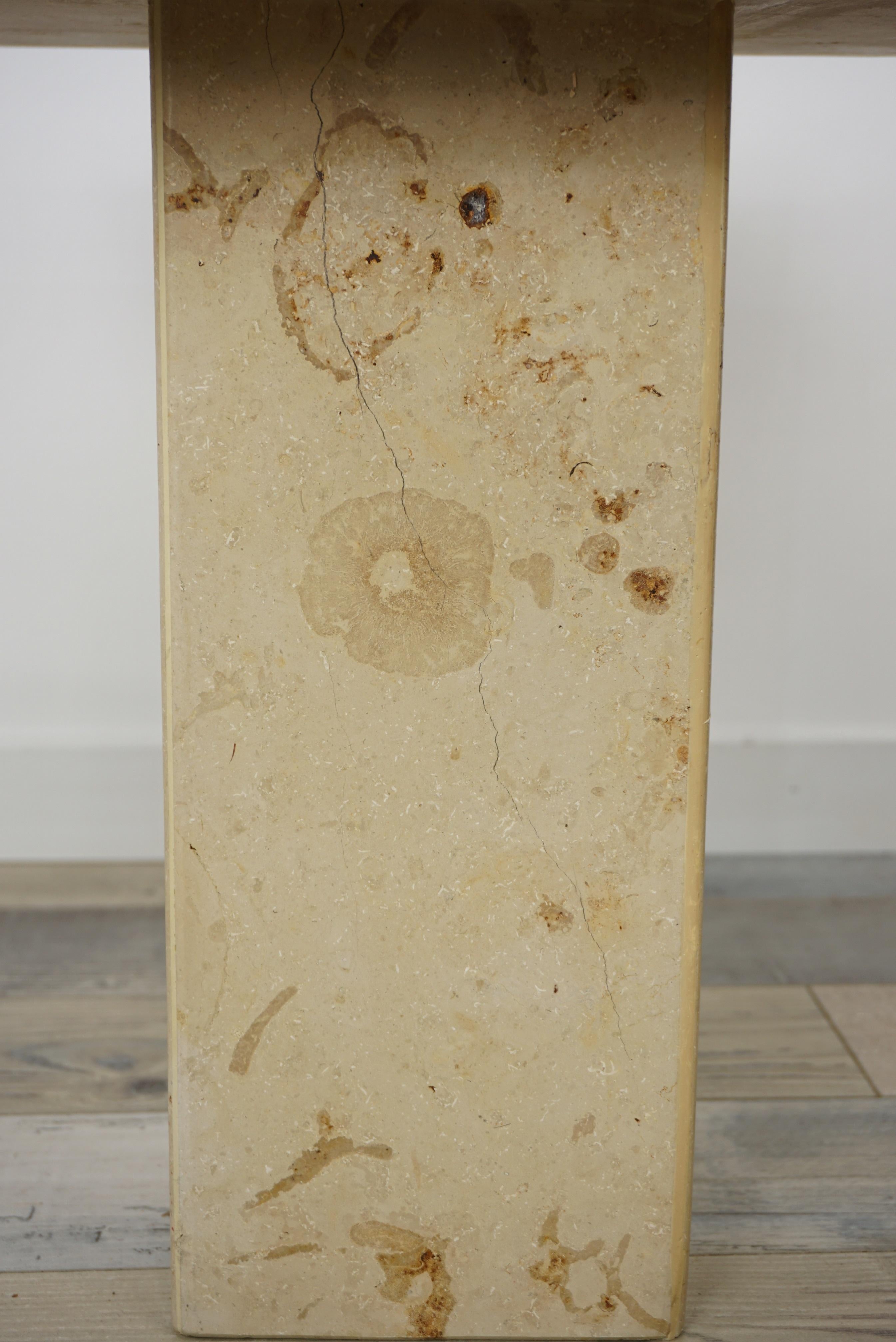 Travertine French Marble Stone Side Tables Gigogne Set For Sale 11