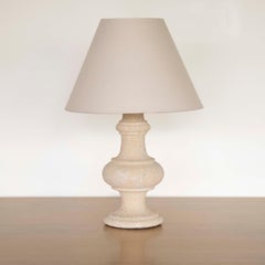 French Carved Limestone Table Lamp