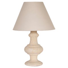 French Carved Limestone Table Lamp
