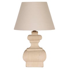 French Carved Limestone Table Lamp