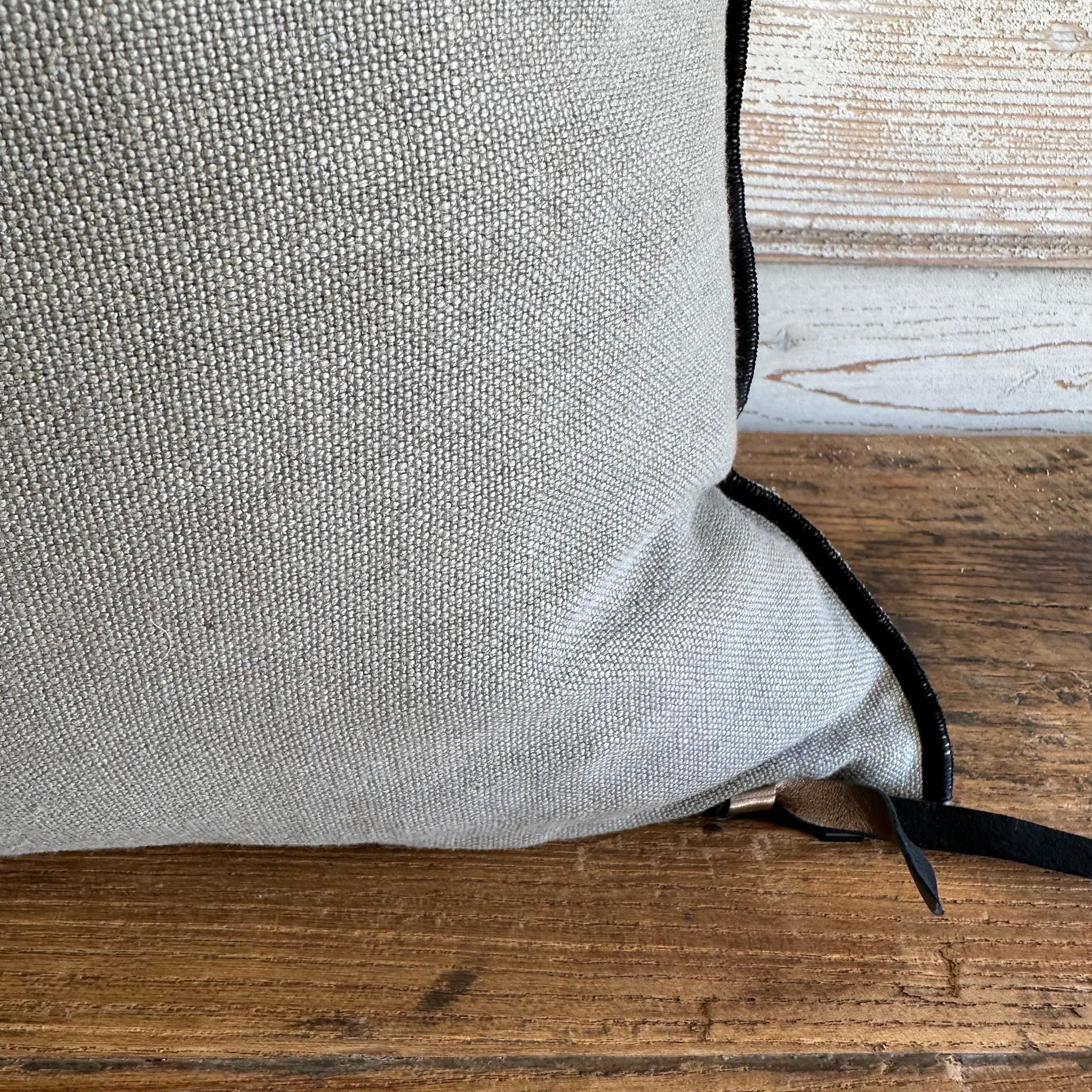 Contemporary French, Stone Washed Linen Accent Pillow in Camouflage with Down Insert For Sale