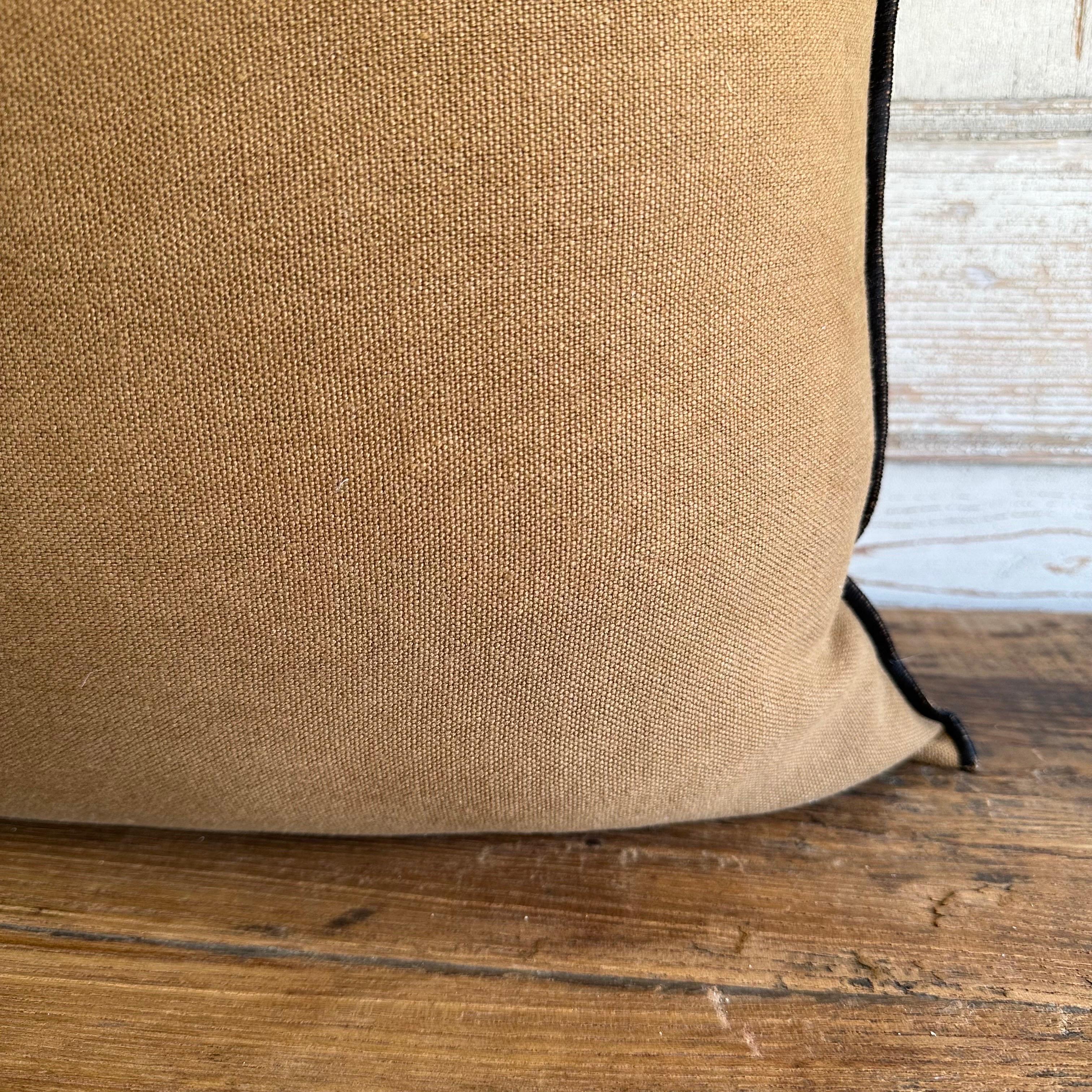 Contemporary French Stone Washed Linen Accent Pillow with Down Feather Insert For Sale