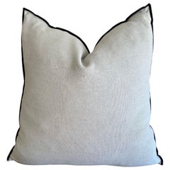 French Stone Washed Linen Accent Pillow with Down Feather Insert
