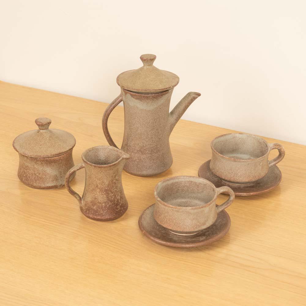 Französisches Steingut-Keramik-Kaffee-Set im Angebot 6
