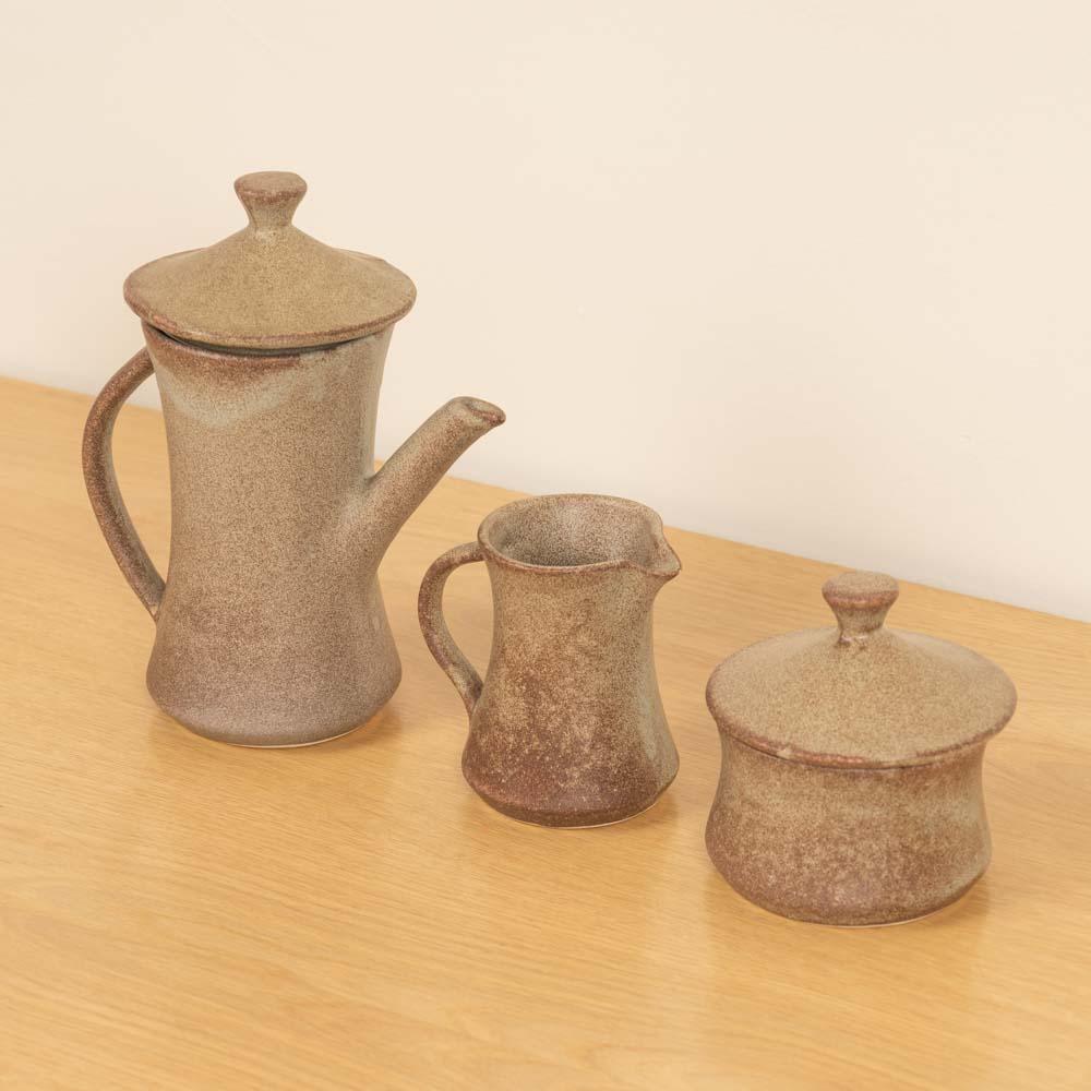 Französisches Steingut-Keramik-Kaffee-Set im Angebot 1