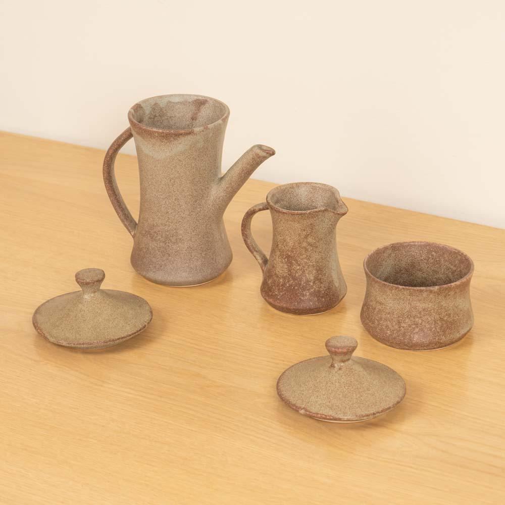 Französisches Steingut-Keramik-Kaffee-Set im Angebot 2