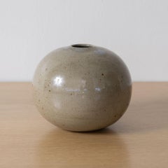 French Stoneware Ceramic Globe Vase