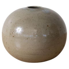 French Stoneware Ceramic Globe Vase
