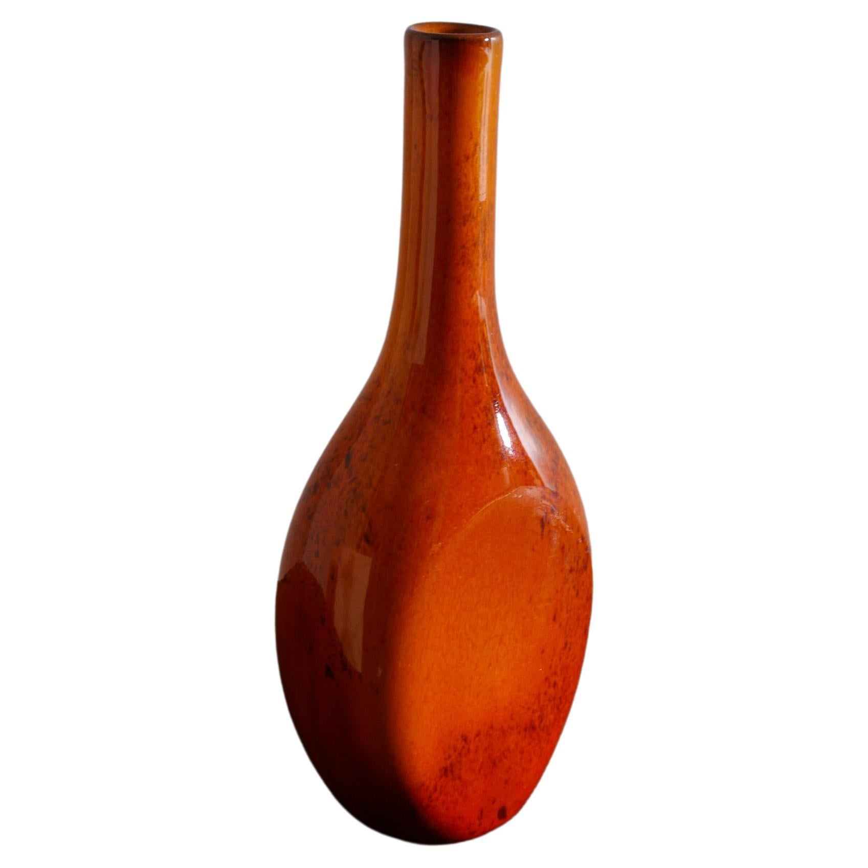 French Stoneware Ceramic Vase in Style of George Jouve, 1950s