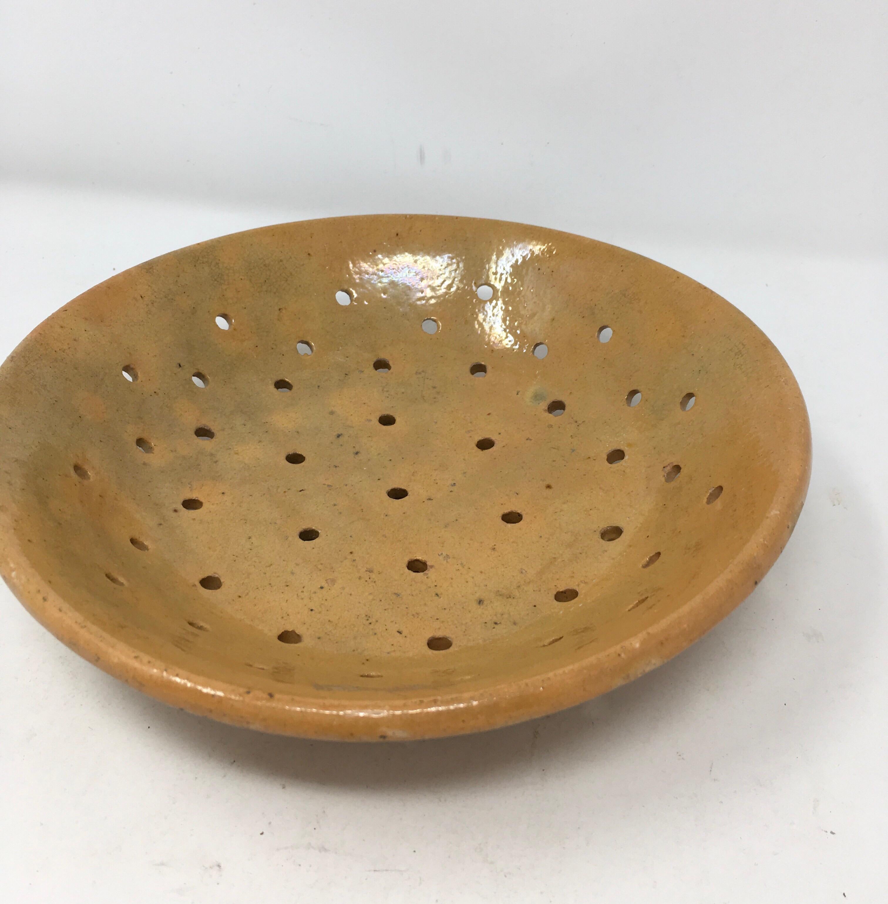 Pottery French Stoneware Cheese Mold Strainer
