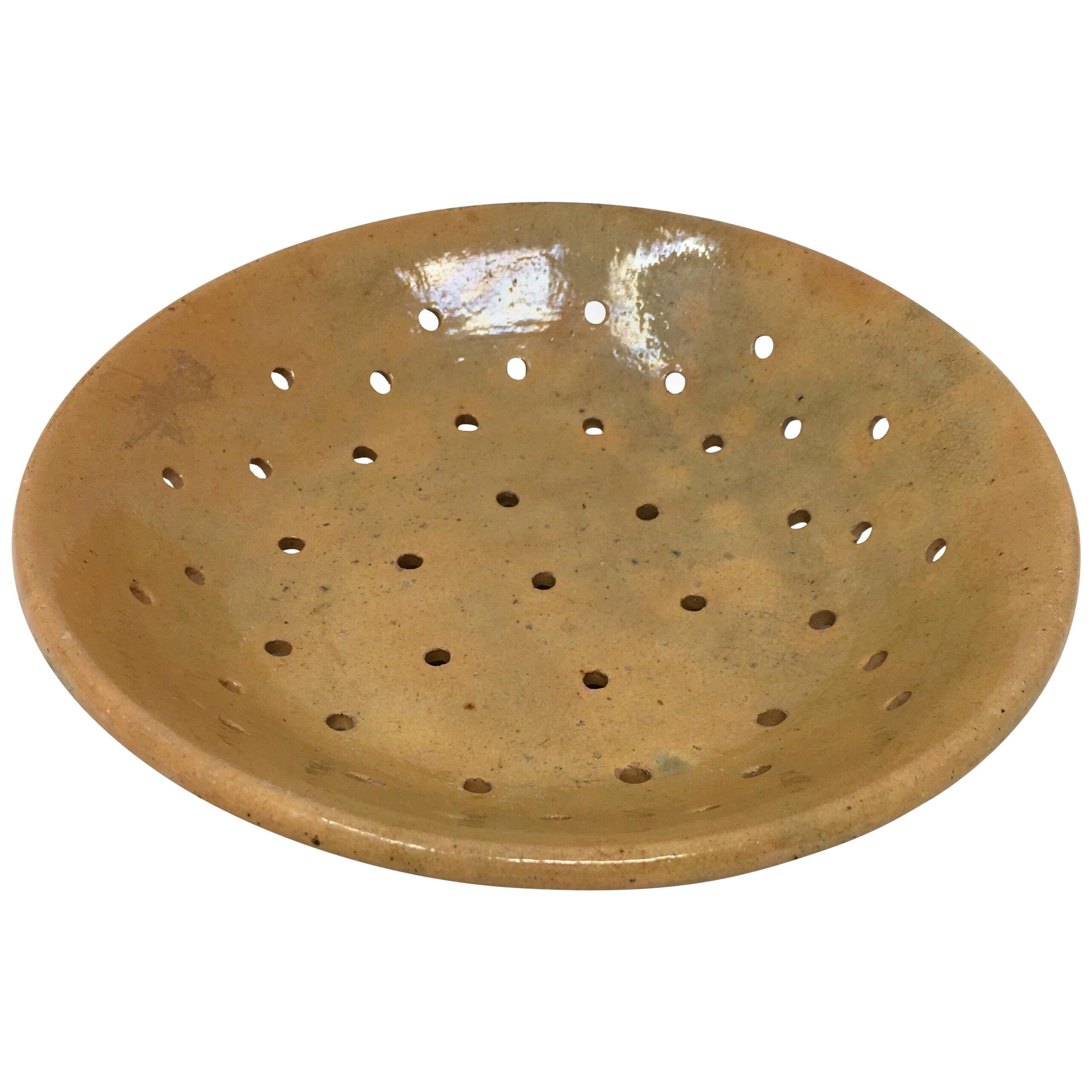 French Stoneware Cheese Mold Strainer