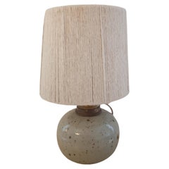 French Stoneware Lamp with Lampshade in Rope