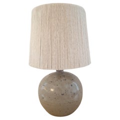 French Stoneware Lamp with Lampshade in Rope