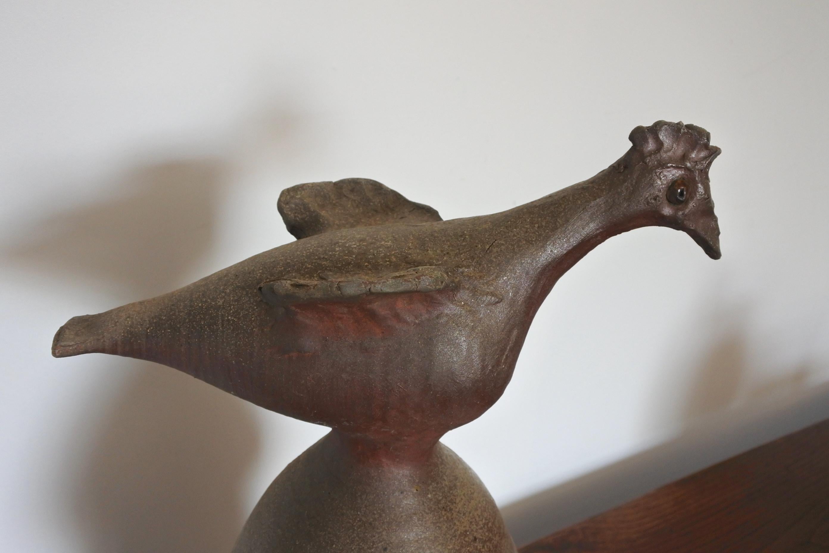 French Stoneware Roof Finial, Bird Sculpture by Jean Michel Doix, Puisaye 1970s In Good Condition In La Teste De Buch, FR
