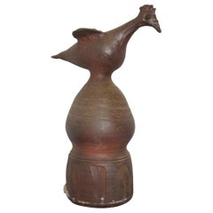 French Stoneware Roof Finial, Bird Sculpture by Jean Michel Doix, Puisaye 1970s