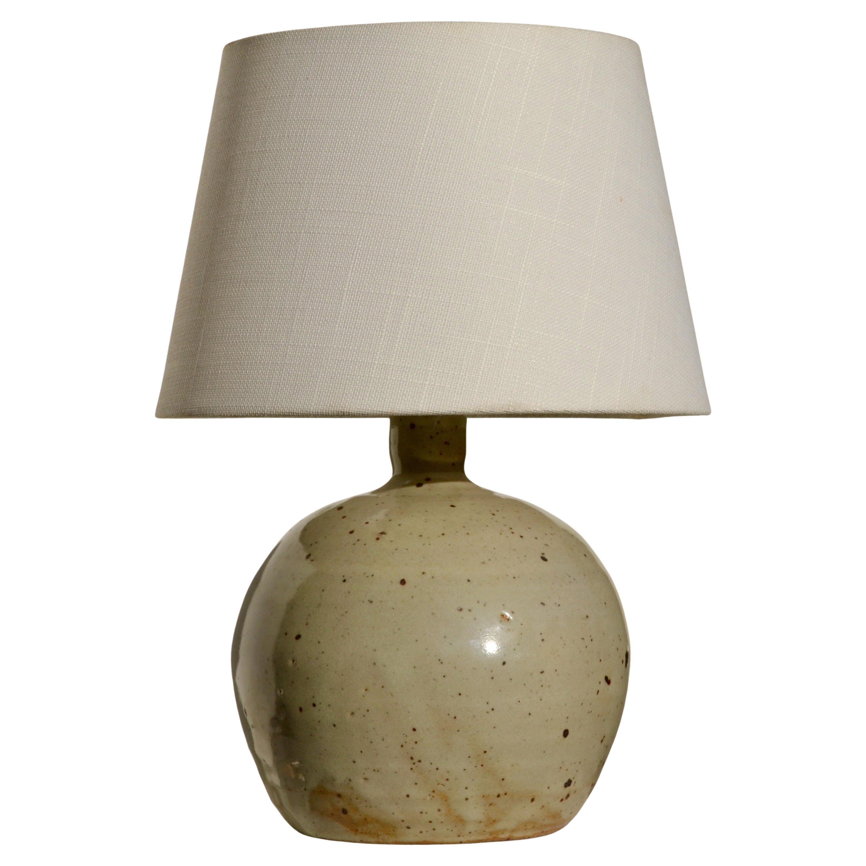 French Stoneware Table Lamp, 1950s