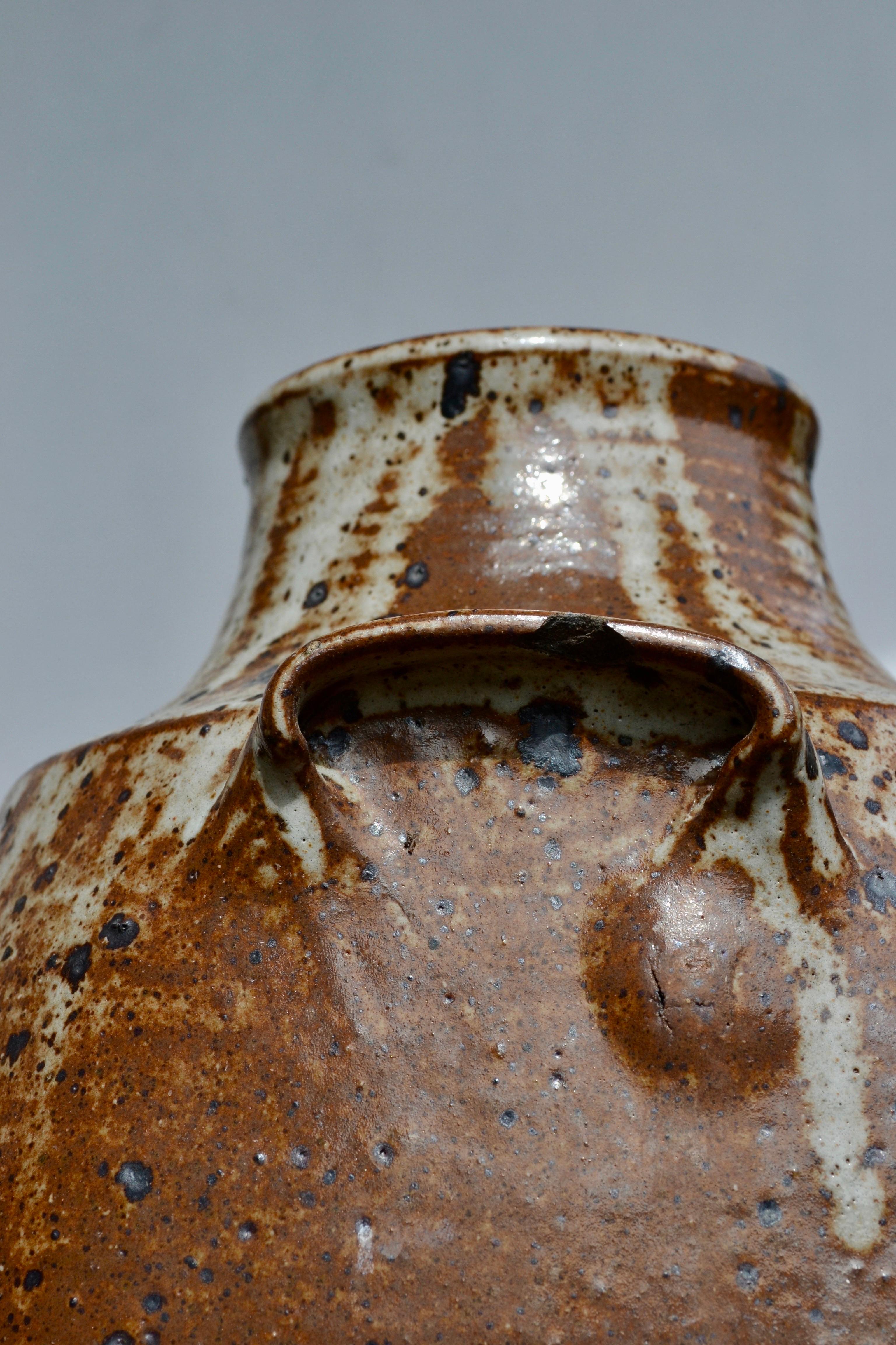 Mid-20th Century French Stoneware Vinegar Jar, La Borne, 1950s For Sale