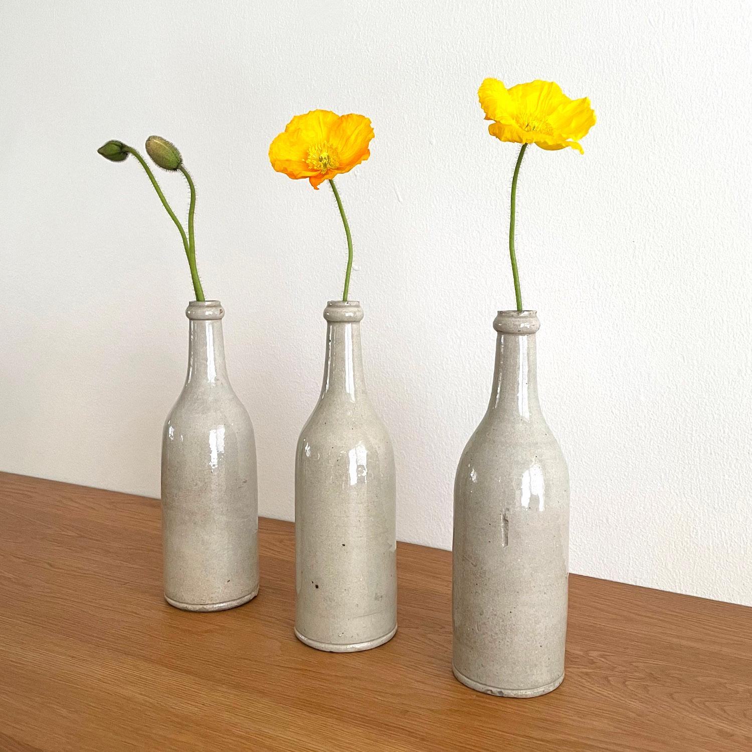 20th Century French Stoneware Wine Bottles For Sale