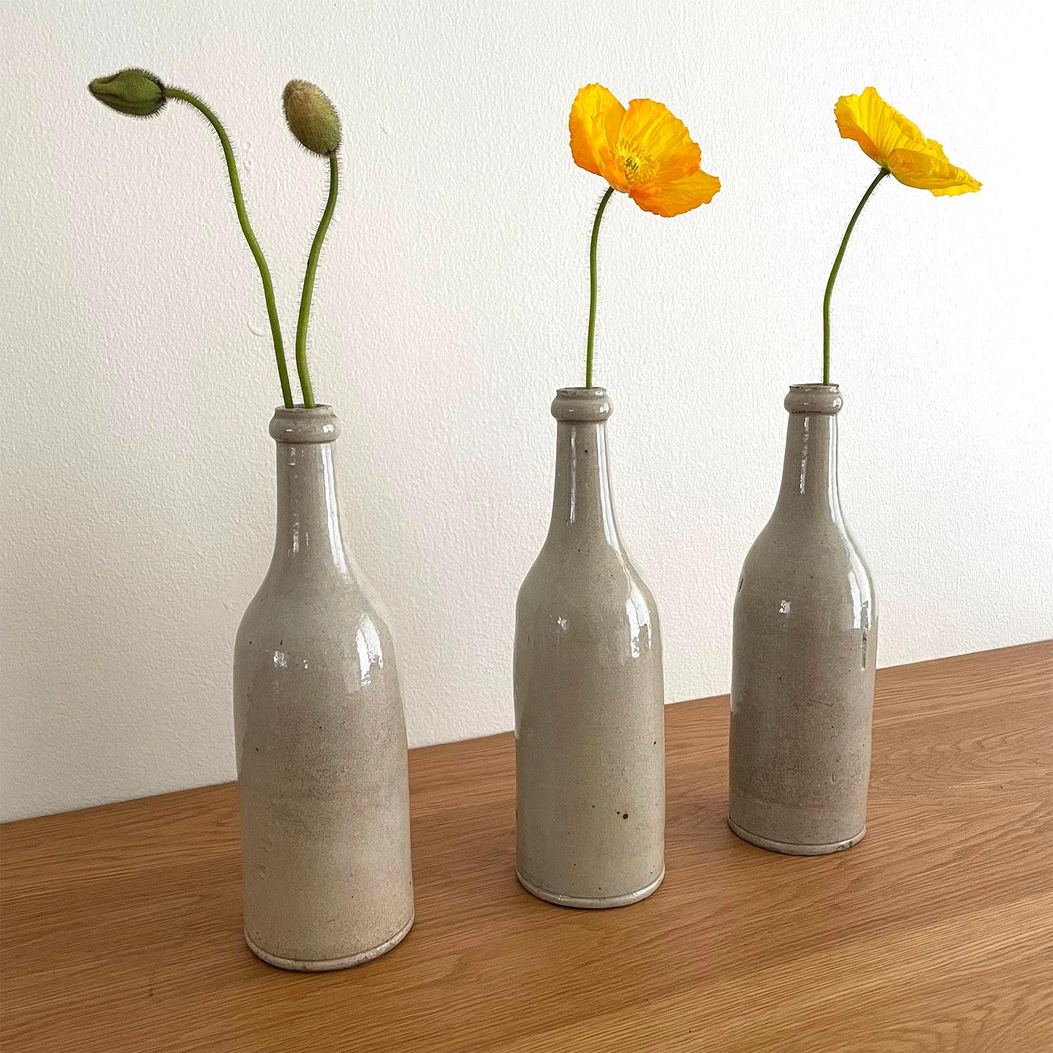 French Stoneware Wine Bottles For Sale 1