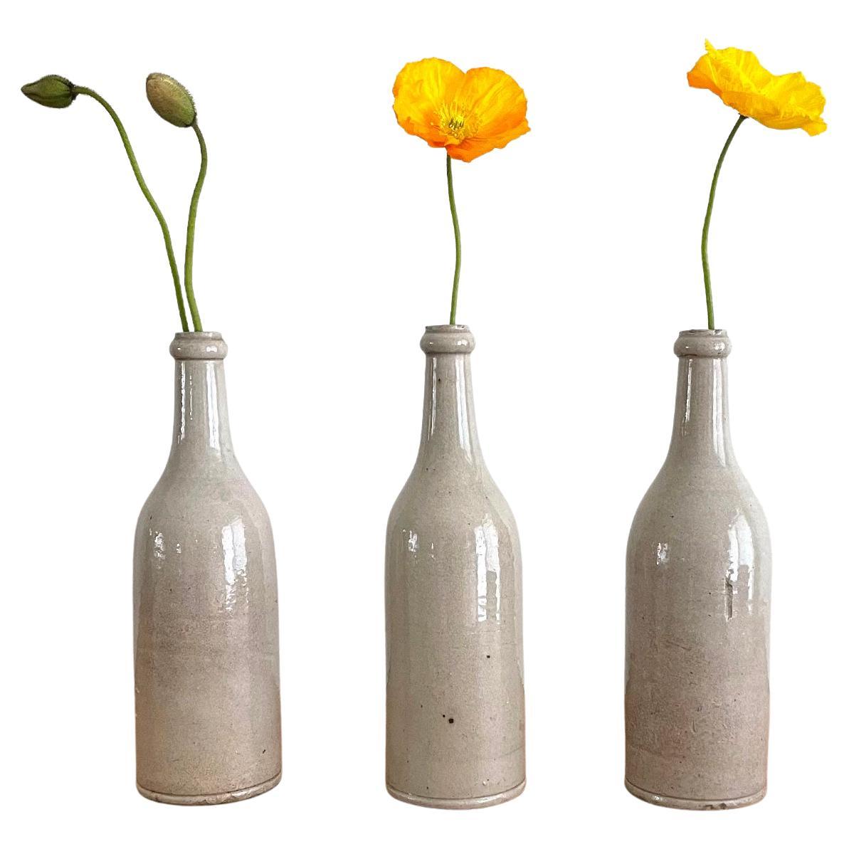 French Stoneware Wine Bottles