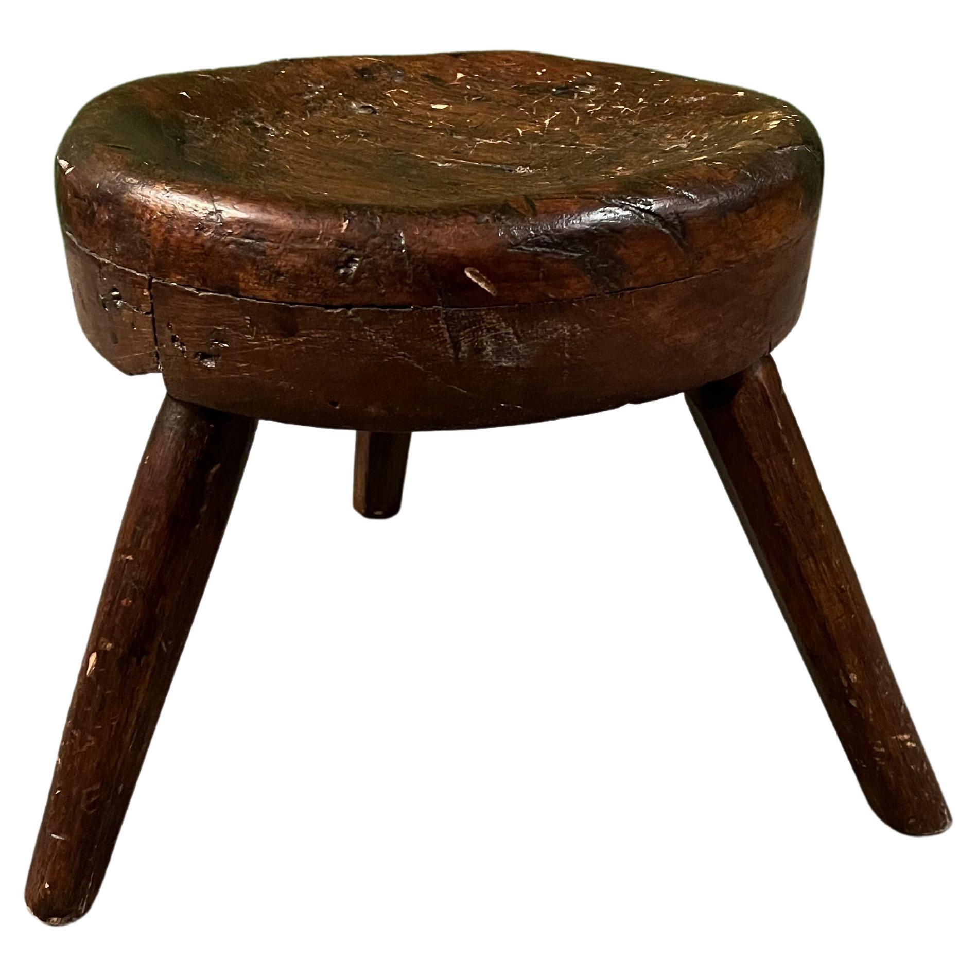 French Stool, 1900s, Oak, Antique/ Perriand Style For Sale