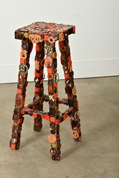 French Stool Decorated with Bakelite