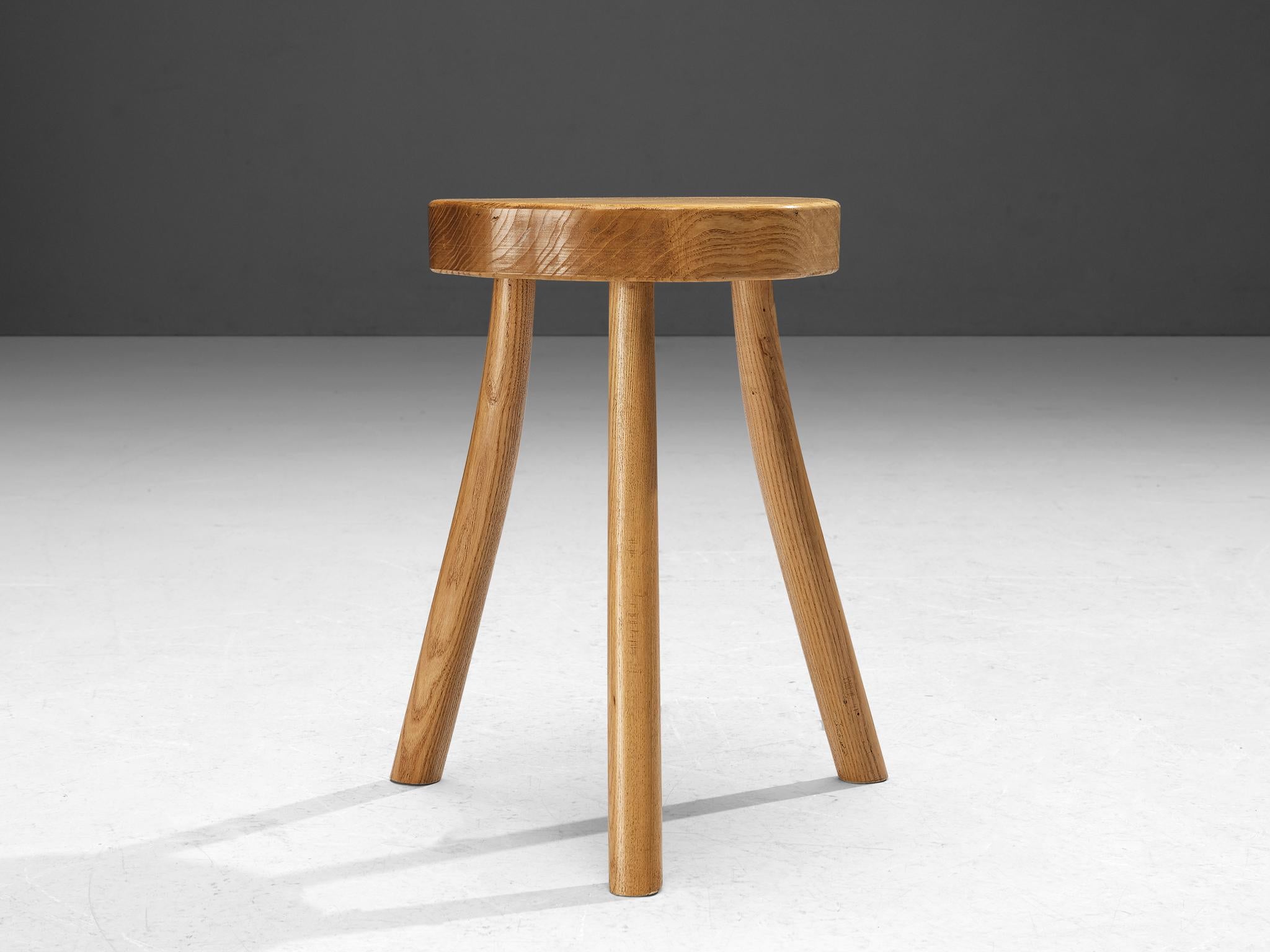 French Stools in Elm with Organic Seat  For Sale 1