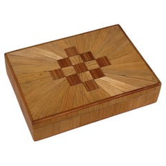 French Straw Marquetry Box In the Style of Jean Michel Frank