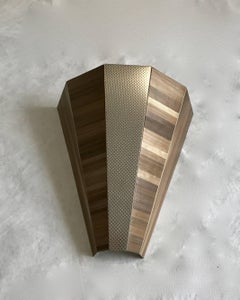 French Straw Marquetry Pair of Sconces