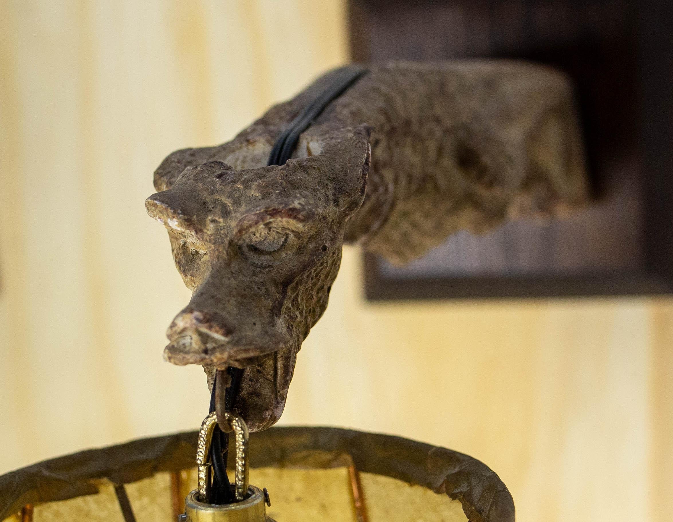 Stucco Coppia di gargoyle alati in stucco francese del 1890 circa in vendita