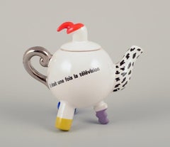 French studio ceramicist. Miniature teapot and sugar bowl.