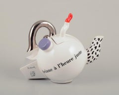 French studio ceramicist. Teapot. Abstract futuristic style.