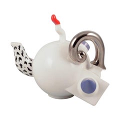 French studio ceramicist. Teapot. Abstract futuristic style.