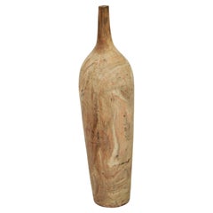 French Studio Pottery, Tall vase with wood-effect decoration