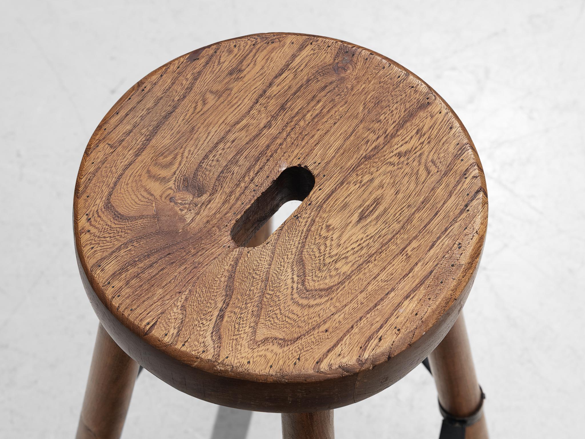 Mid-Century moderno Sgabello francese robusto in vendita