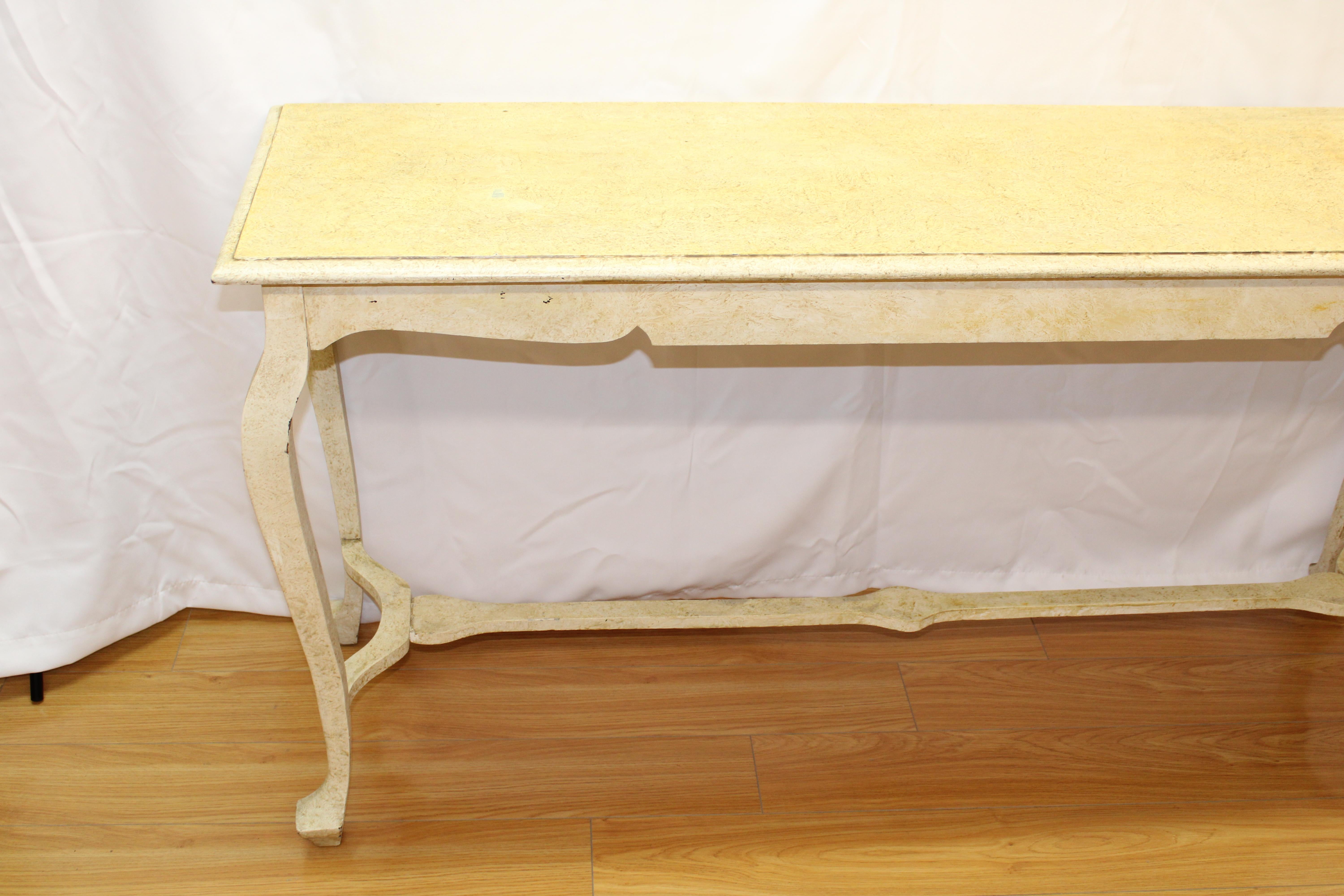 French Provincial French-Style 1940s Painted Wall Table or Long Hall Table For Sale